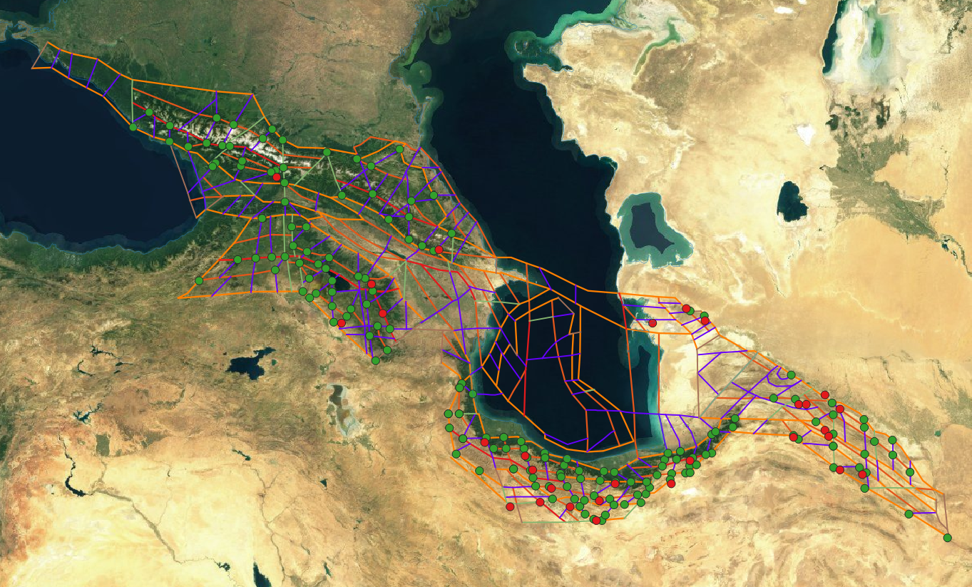 GIS project Lineaments Black-Sea–Caspian region