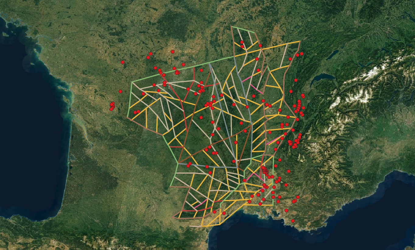 GIS project Lineaments French region