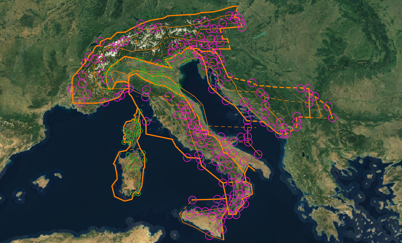GIS project Lineaments Italy